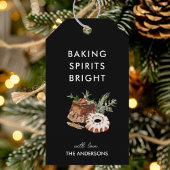 Baking Spirits Helder Zwart Kerstkoekje Cadeaulabel