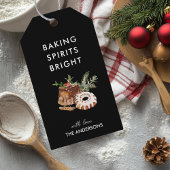 Baking Spirits Helder Zwart Kerstkoekje Cadeaulabel