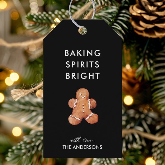 Baking Spirits Helder Zwart met Ginger Cookie Cadeaulabel
