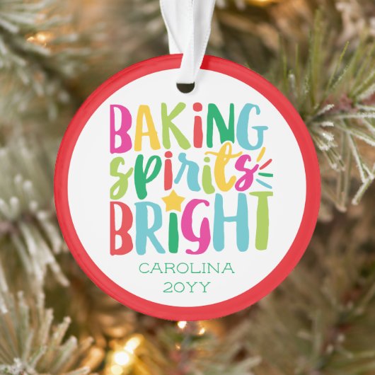 Baking Spirits Heldere Kleurrijke Chef Cook Kerstm Ornament (Boom)
