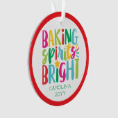 Baking Spirits Heldere Kleurrijke Chef Cook Kerstm Ornament (voorkant)