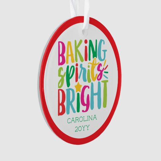 Baking Spirits Heldere Kleurrijke Chef Cook Kerstm Ornament (voorkant)