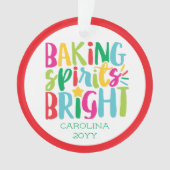 Baking Spirits Heldere Kleurrijke Chef Cook Kerstm Ornament (voorkant)