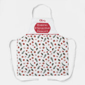 Baking Spirits Heldere Monogrammed Kerstmis Schort (Voorkant)