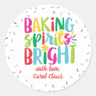Baking Spirits Helderkleurige prinseskerst Ronde Sticker