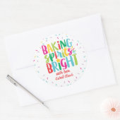 Baking Spirits Helderkleurige prinseskerst Ronde Sticker (Envelop)