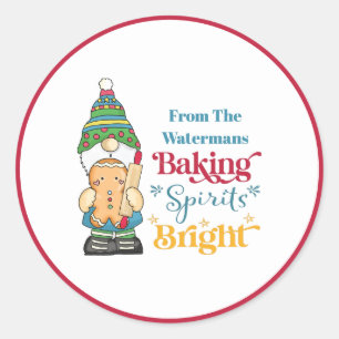Baking Spirits met helder koekje rood kerst Ronde Sticker