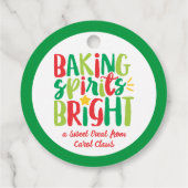 Baking Spirits met heldere feestelijke kerstbehand Bedankjes Labels (Achterkant)