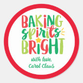 Baking Spirits met heldere feestelijke kerstbehand Ronde Sticker (Voorkant)