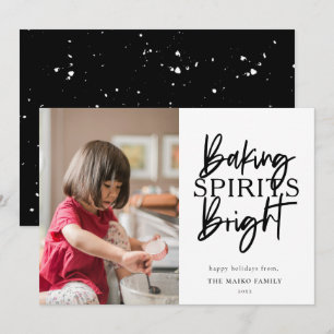 Baking Spirits met heldere kerstfoto Feestdagenkaart
