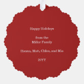 Baking-spirits met heldere kerstkoekjes Labels Ornament Kaart (Achterkant)