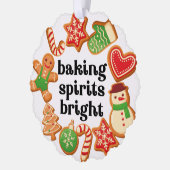 Baking-spirits met heldere kerstkoekjes Labels Ornament Kaart (Links)