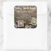 Baking Spirits op maat Vierkante Sticker (Tas)