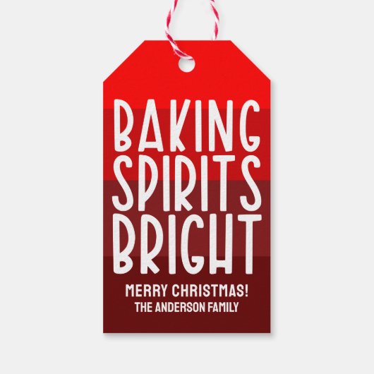 baking spirits | Rood gestreepte kerst Cadeaulabel (Achterkant)