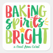 Baking Spirits voor helder, feestelijk rood, groen Vierkante Sticker (Voorkant)