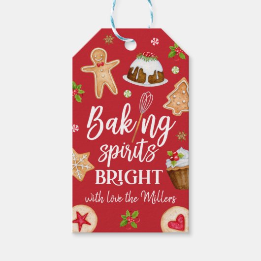 Baking Spirits voor helder kerstfeestmaal bakken Cadeaulabel (Voorkant)