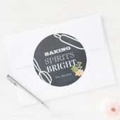 Baking Sprits Bright Holiday Chalkboard Ronde Sticker (Envelop)