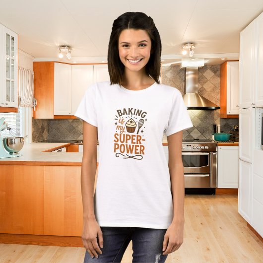 Baking Supwerpower sinaasappel bruin T-shirt