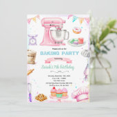 Baking theme party invitation kaart (Staand voorkant)