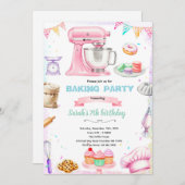 Baking theme party invitation kaart (Voorkant / Achterkant)