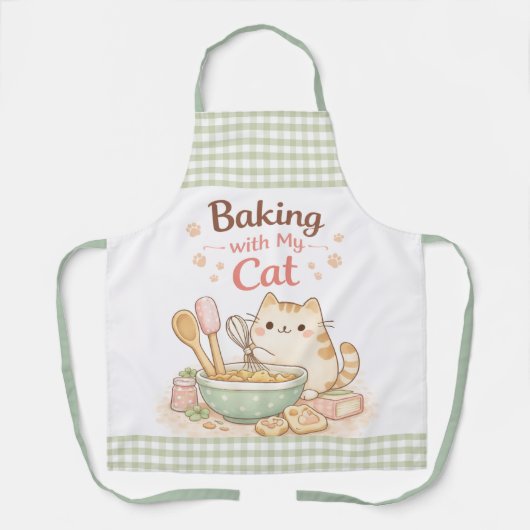 Baking with My Cat Kawaii Pastel Cute Kitty Schort (Voorkant)