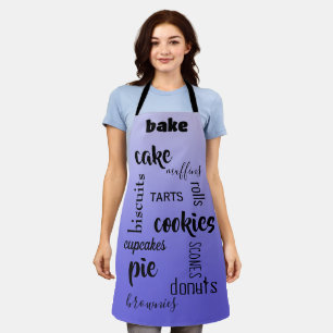 Baking Words Lavender Kitchen Apron Schort