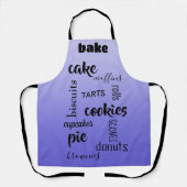 Baking Words Lavender Kitchen Apron Schort (Voorkant)