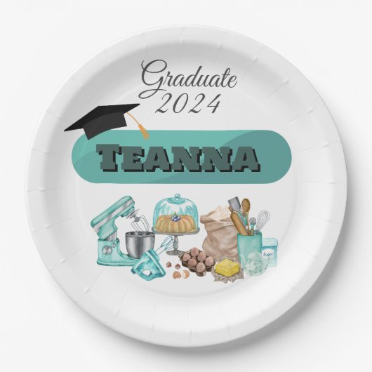 Bakken Afstuderen Verjaardagsfeestje Papier Bord (Voorkant)