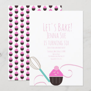 Bakken Cupcake Versieren Verjaardag Roze Kaart