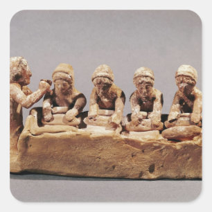 Bakken die deeg knippen in Thebes Vierkante Sticker