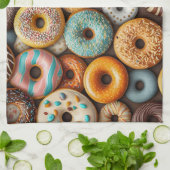 Bakken Donuts keukenhanddoek (Gevouwen)