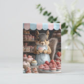 Bakken Eekhoorn met Cupcake Briefkaart (Staand voorkant)