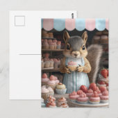 Bakken Eekhoorn met Cupcake Briefkaart (Voorkant / Achterkant)