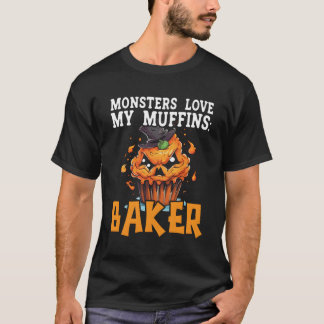 Bakken Halloween Trick or treat Baker Cupcake Bake T-shirt