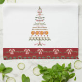 Bakken Kerstmis Herinneringen Wassail Candy Cane T Theedoek (Gevouwen)