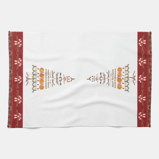 Bakken Kerstmis Herinneringen Wassail Candy Cane T Theedoek (Horizontaal)