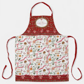 Bakken Kerstmisherinneringen Cookies Rode Waterver Schort (Voorkant)