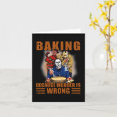 Bakken omdat moord verkeerd is Fun Halloween Kaart (Gele Bloem)