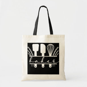 bakken voor bakkergebak met bakgereedschap tote bag