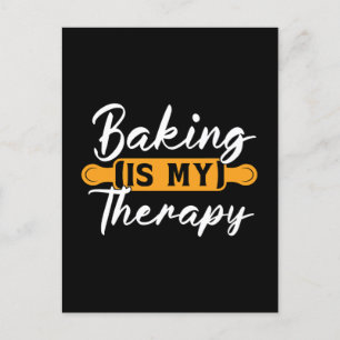 Bakker bakken is mijn therapie bakkerij chef cake  feestdagenkaart