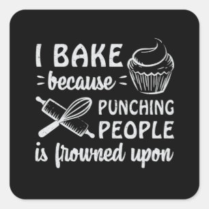 Bakker Bakker Brood Brood Cake Bakken Gift Idee Vierkante Sticker