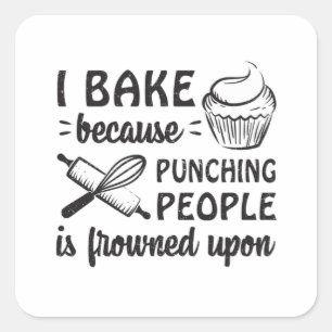 Bakker Bakker Brood Taart Bakken Grappig cadeau Vierkante Sticker