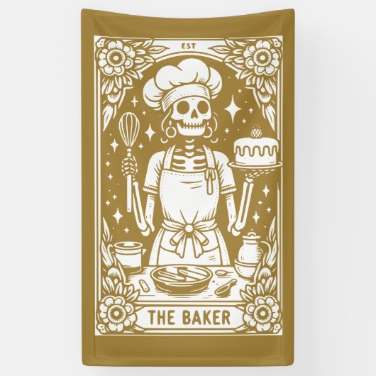 Bakker Bakker Tarot Goud Product Spandoek (Verticaal)