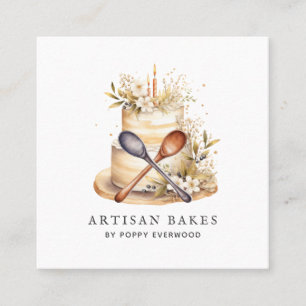 Bakker Bakkerij Gebak Chef Cake keukengerei Vierkante Visitekaartje