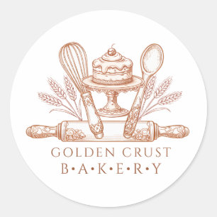 Bakker Brood en Banket Bakgereedschap Productlabel Ronde Sticker