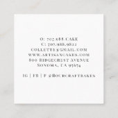 Bakker gebak Chef Waterverf Bakkers Gereedschap Ba Vierkante Visitekaartje (Achterkant)