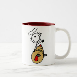 Bakker met deegroller tweekleurige koffiemok