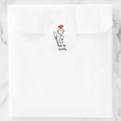 Bakker met Scraper Ronde Sticker (Tas)