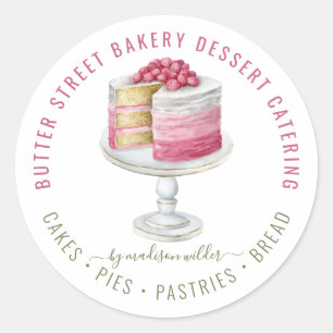 Bakker Pastry Chef Waterverf Cake Vierkant Zakelij Ronde Sticker