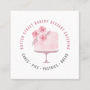 Bakkerbakkersgebak Waterverf Floral Cake Sq Vierkante Visitekaartje